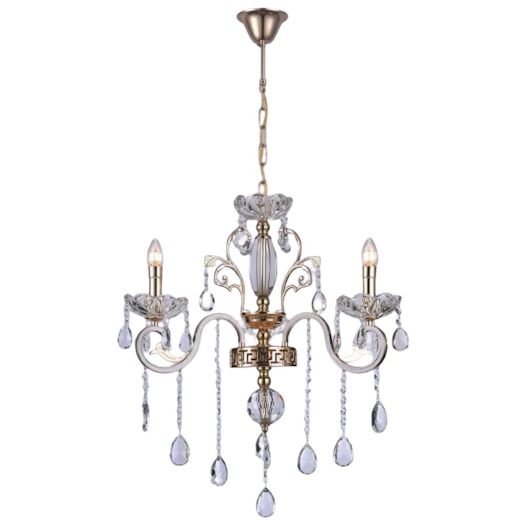 PENDENTE 45x45CM E14X3, METAL+CRISTAL DOURADO+BRANCO | SINDORA DCD00480-3 PENDENTE 45x45CM E14X3, METAL+CRISTAL DOURADO+BRANCO | SINDORA DCD00480-3