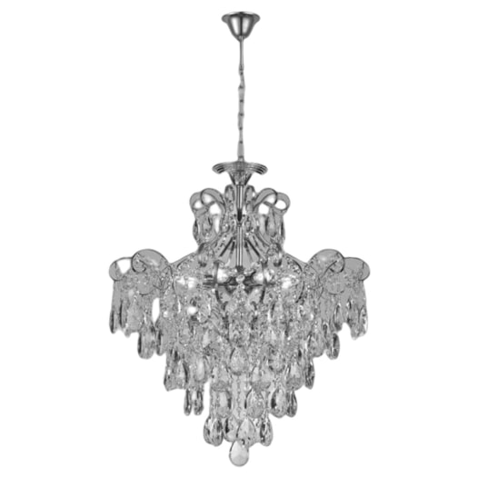 PENDENTE 50x50CM 60W E14X5, METAL+CRISTAL CROMADO | SINDORA DCD00468 PENDENTE 50x50CM 60W E14X5, METAL+CRISTAL CROMADO | SINDORA DCD00468