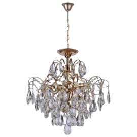 PENDENTE 50x50CM 60W E14X5, METAL+CRISTAL DOURADO | SINDORA DCD00474 PENDENTE 50x50CM 60W E14X5, METAL+CRISTAL DOURADO | SINDORA DCD00474