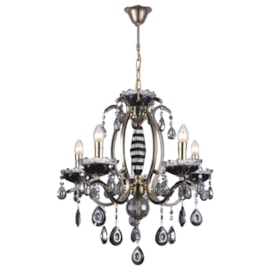 PENDENTE 50x60CM E14X5, 60W METAL+CRISTAL DOURADO+PRETO | SINDORA DCD00481-5 PENDENTE 50x60CM E14X5, 60W METAL+CRISTAL DOURADO+PRETO | SINDORA DCD00481-5