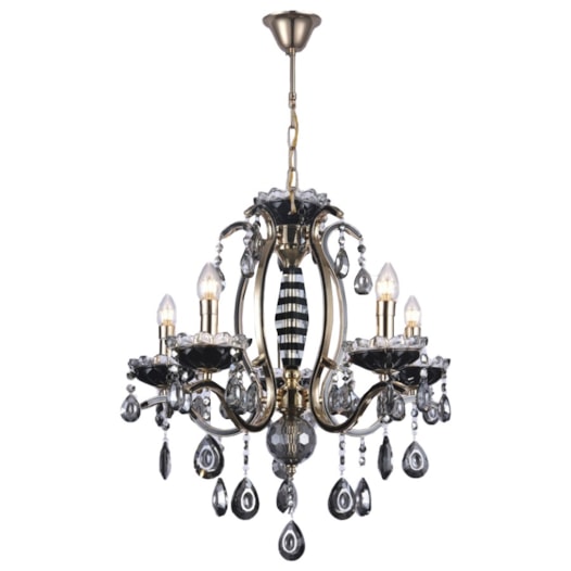 PENDENTE 50x60CM E14X5, 60W METAL+CRISTAL DOURADO+PRETO | SINDORA DCD00481-5 PENDENTE 50x60CM E14X5, 60W METAL+CRISTAL DOURADO+PRETO | SINDORA DCD00481-5