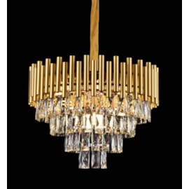 PENDENTE 52×33CM E14×9, METAL+CRISTAL DOURADO | SINDORA DCD00453 PENDENTE 52×33CM E14×9, METAL+CRISTAL DOURADO | SINDORA DCD00453