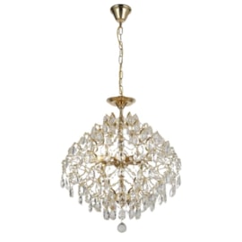 PENDENTE 55CM E14×8, METAL+CRISTAL DOURADO | SINDORA DCD00414 PENDENTE 55CM E14×8, METAL+CRISTAL DOURADO | SINDORA DCD00414