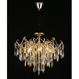 PENDENTE 60×50CM E14×6, METAL+CRISTAL DOURADO/AMBAR | SINDORA DCD00423 PENDENTE 60×50CM E14×6, METAL+CRISTAL DOURADO/AMBAR | SINDORA DCD00423