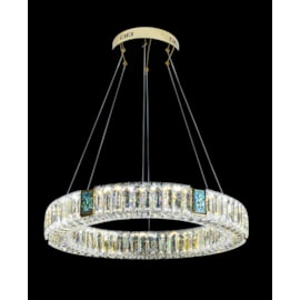 PENDENTE 60CM 30W 3000K BIVOLT INOX+CRISTAL CHAMPAGNE | SINDORA DCD00753 PENDENTE 60CM 30W 3000K BIVOLT INOX+CRISTAL CHAMPAGNE | SINDORA DCD00753