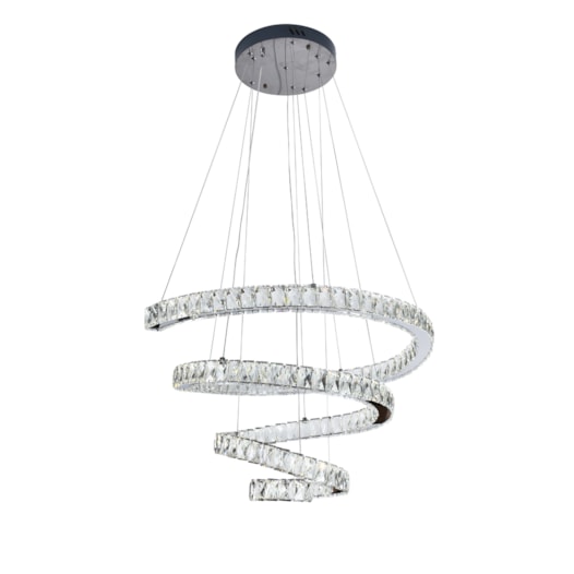 PENDENTE 75CM 120W 3000K 6000K 3000LM CONTROLE, BIVOLT METAL+CRISTAL CROMADO | SINDORA DCD00740 PENDENTE 75CM 120W 3000K 6000K 3000LM CONTROLE, BIVOLT METAL+CRISTAL CROMADO | SINDORA DCD00740