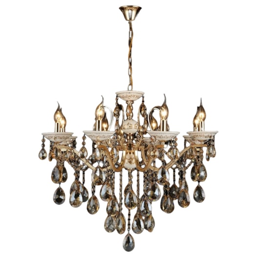 PENDENTE 75x70CM E14X8, 6W METAL+CRISTAL DOURADO | SINDORA DCD00478-8 PENDENTE 75x70CM E14X8, 6W METAL+CRISTAL DOURADO | SINDORA DCD00478-8