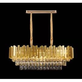 PENDENTE 76×26×28CM E14×8, METAL+CRISTAL DOURADO | SINDORA DCD00460 PENDENTE 76×26×28CM E14×8, METAL+CRISTAL DOURADO | SINDORA DCD00460