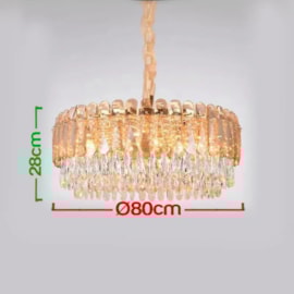 PENDENTE 80×28CM E14×16, METAL+CRISTAL DOURADO | SINDORA DCD00220 PENDENTE 80×28CM E14×16, METAL+CRISTAL DOURADO | SINDORA DCD00220