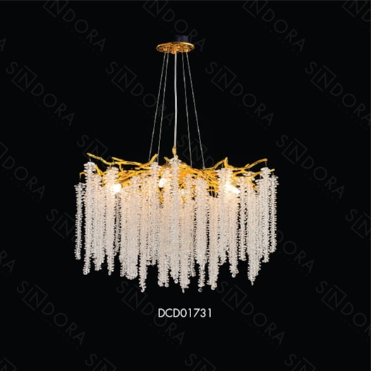 PENDENTE 80×50CM G9×12, METAL+CRISTAL DOURADO | SINDORA DCD01731 PENDENTE 80×50CM G9×12, METAL+CRISTAL DOURADO | SINDORA DCD01731