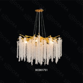 PENDENTE 80×50CM G9×12, METAL+CRISTAL DOURADO | SINDORA DCD01731 PENDENTE 80×50CM G9×12, METAL+CRISTAL DOURADO | SINDORA DCD01731