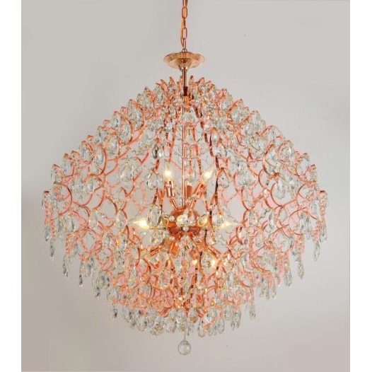 PENDENTE 80CM E14×21, METAL+CRISTAL ROSE | SINDORA DCD00418 PENDENTE 80CM E14×21, METAL+CRISTAL ROSE | SINDORA DCD00418