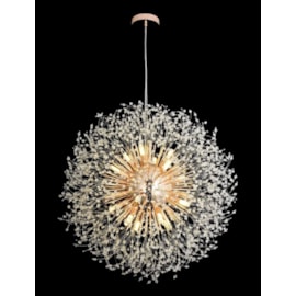 PENDENTE 80CM G9×16, METAL+CRISTAL DOURADO | SINDORA DCD00760