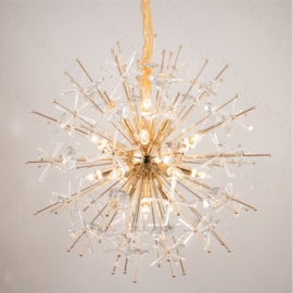 PENDENTE 80CM G9x15, METAL+CRISTAL DOURADO | SINDORA DCD01286 PENDENTE 80CM G9x15, METAL+CRISTAL DOURADO | SINDORA DCD01286