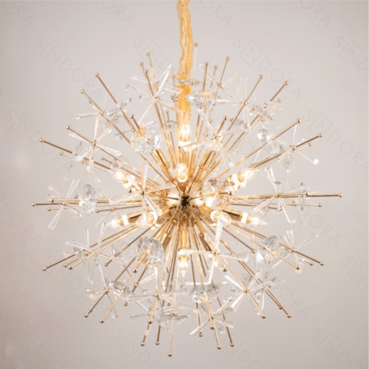 PENDENTE 80CM G9x15, METAL+CRISTAL DOURADO | SINDORA DCD01286 PENDENTE 80CM G9x15, METAL+CRISTAL DOURADO | SINDORA DCD01286