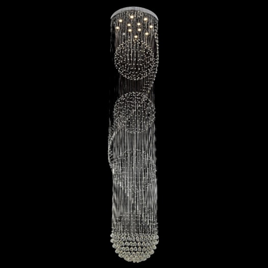 PENDENTE 80x350CM GU10 5Wx12, 3000K 6000LM METAL+CRISTAL CROMADO | SINDORA DCD00785 PENDENTE 80x350CM GU10 5Wx12, 3000K 6000LM METAL+CRISTAL CROMADO | SINDORA DCD00785