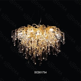 PENDENTE 80x45CM G9X10, METAL+CRISTAL DOURADO | SINDORA DCD01734 PENDENTE 80x45CM G9X10, METAL+CRISTAL DOURADO | SINDORA DCD01734