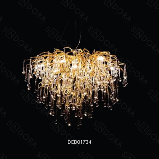 PENDENTE 80x45CM G9X10, METAL+CRISTAL DOURADO | SINDORA DCD01734 PENDENTE 80x45CM G9X10, METAL+CRISTAL DOURADO | SINDORA DCD01734