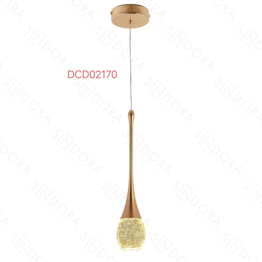 PENDENTE 8x36CM 5W 3000K 250LM BIVOLT METAL+CRISTAL DOURADO | SINDORA DCD02170 PENDENTE 8x36CM 5W 3000K 250LM BIVOLT METAL+CRISTAL DOURADO | SINDORA DCD02170