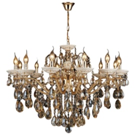 PENDENTE 90x75CM 60W E14X12, METAL+CRISTAL DOURADO | SINDORA DCD00478-12 PENDENTE 90x75CM 60W E14X12, METAL+CRISTAL DOURADO | SINDORA DCD00478-12