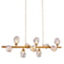 PENDENTE 95x30x30CM G9*10, METAL+CRISTAL DOURADO | SINDORA DCD02028