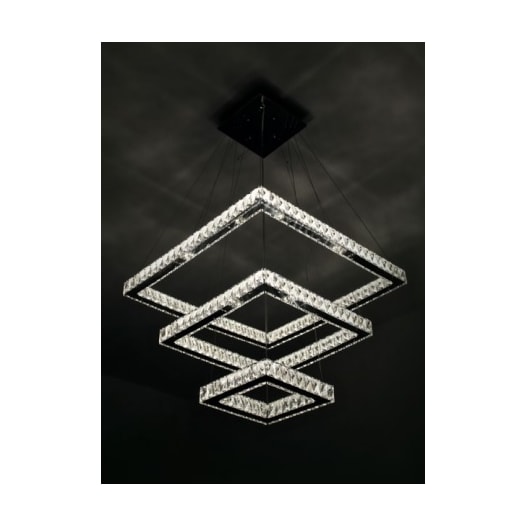 PENDENTE ALIANÇA QUADRADO - 60CM/40CM/20CM 68W CRISTAL HONEY | DNA LUSTRES - ALQU-60-3-H PENDENTE ALIANÇA QUADRADO - 60CM/40CM/20CM 68W CRISTAL HONEY | DNA LUSTRES - ALQU-60-3-H