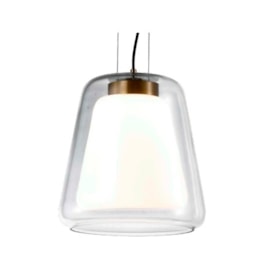 PENDENTE ALMA LED 3000K 9W 30X28CM VIDRO TRANSPARENTE E DOURADO | BELLA ILUMINAÇÃO ALM1PD01TR10