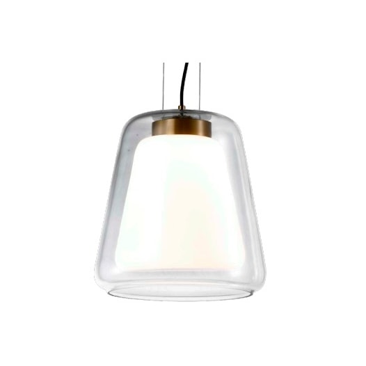 PENDENTE ALMA LED 3000K 9W 30X28CM VIDRO TRANSPARENTE E DOURADO | BELLA ILUMINAÇÃO ALM1PD01TR10