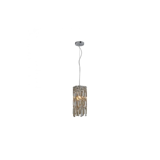 PENDENTE AMSTERDÃ METAL E CRISTAL CHAMPANHE 1XG9 | HEVVY 0653 SL-5647/H1 CHP