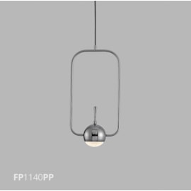 PENDENTE ANELLI LED 5W 3000K Ø20X150X40CM METAL PRETO PEROLIZADO/VIDRO JATEADO | FLAVO FP1140PP