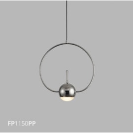 PENDENTE ANELLI LED 5W 3000K Ø30X150X40CM METAL PRETO PEROLIZADO/VIDRO JATEADO | FLAVO FP1150PP