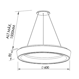 PENDENTE APOLLO BIVOLT 33,6W 4000K 600X85MM 3M CABO | NEWLINE 587LED4Y