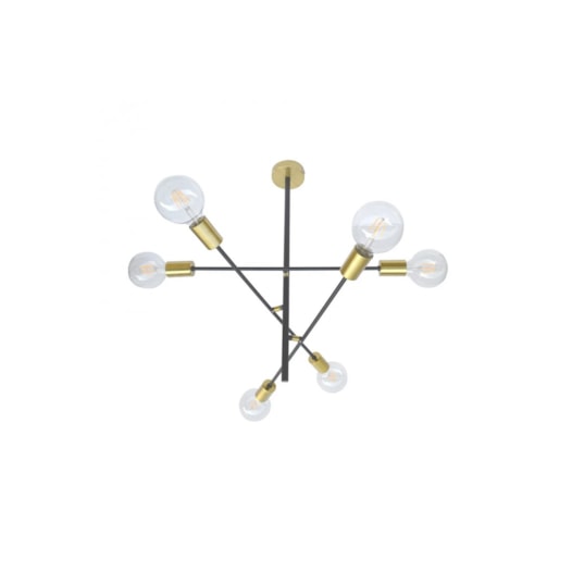 PENDENTE ARES 63X58X52,5CM METAL DOURADO E PRETO | BELLA ILUMINAÇÃO EY001 PENDENTE ARES 63X58X52,5CM METAL DOURADO E PRETO | BELLA ILUMINAÇÃO EY001