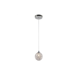 PENDENTE ARPEJO REDONDO Ø11CM METAL E CRISTAL CROMADO E TRANSPARENTE | BELLA ILUMINAÇÃO GA011 PENDENTE ARPEJO REDONDO Ø11CM METAL E CRISTAL CROMADO E TRANSPARENTE | BELLA ILUMINAÇÃO GA011