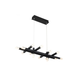 PENDENTE ARPOADOR PRETO E TRANSP 37X80X15.2CM 14X3W 3000K | BELLA ILUMINAÇÃO BD002R