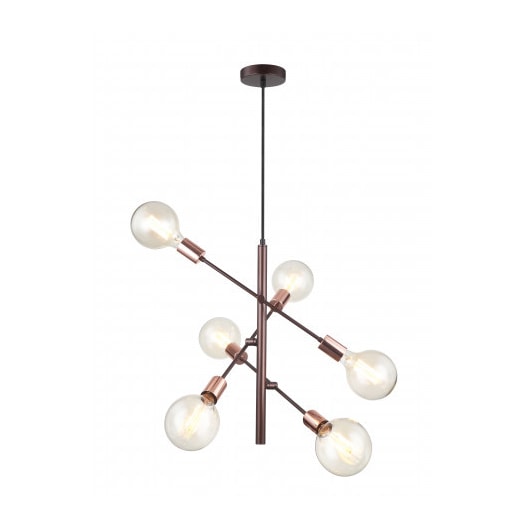 PENDENTE ARROW 6XE27 40W 50X51CM METAL CAFÉ | STUDIOLUCE PD1310-CA PENDENTE ARROW 6XE27 40W 50X51CM METAL CAFÉ | STUDIOLUCE PD1310-CA