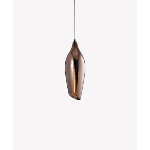 PENDENTE ARUM 1XE27 14,5X40CM VIDRO E ALUMÍNIO COBRE E PRETO | OPUS LED OPS 38629 PENDENTE ARUM 1XE27 14,5X40CM VIDRO E ALUMÍNIO COBRE E PRETO | OPUS LED OPS 38629