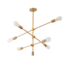 PENDENTE ATOMUS 75X75X75CM METAL DOURADO | NORDECOR 2076