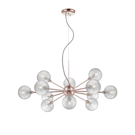 PENDENTE ATOMY 77,5X37CM METAL COBRE E VIDRO CRAQUELÊ | STUDIOLUCE WHITE PD1269 PENDENTE ATOMY 77,5X37CM METAL COBRE E VIDRO CRAQUELÊ | STUDIOLUCE WHITE PD1269