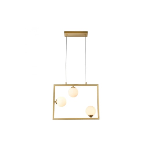 PENDENTE BALANÇO 35X45CM METAL E VIDRO DOURADO E FOSCO | BELLA ILUMINAÇÃO TR005