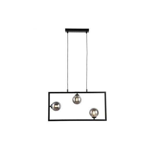 PENDENTE BALANÇO RETANGULAR 30X60CM METAL E VIDRO PRETO E FUMÊ | BELLA ILUMINAÇÃO TR003B PENDENTE BALANÇO RETANGULAR 30X60CM METAL E VIDRO PRETO E FUMÊ | BELLA ILUMINAÇÃO TR003B