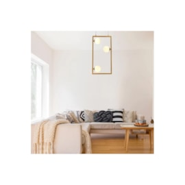 PENDENTE BALANÇO RETANGULAR 60X30CM METAL E VIDRO DOURADO E FOSCO | BELLA ILUMINAÇÃO TR004 PENDENTE BALANÇO RETANGULAR 60X30CM METAL E VIDRO DOURADO E FOSCO | BELLA ILUMINAÇÃO TR004