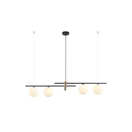 PENDENTE BAMBU METAL E VIDRO PRETO BRONZE E BRANCO | BELLA ILUMINAÇÃO HL017LW