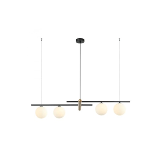 PENDENTE BAMBU METAL E VIDRO PRETO BRONZE E BRANCO | BELLA ILUMINAÇÃO HL017LW