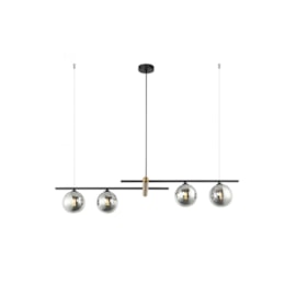 PENDENTE BAMBU METAL E VIDRO PRETO BRONZE E FUMÊ | BELLA ILUMINAÇÃO HL017LB PENDENTE BAMBU METAL E VIDRO PRETO BRONZE E FUMÊ | BELLA ILUMINAÇÃO HL017LB