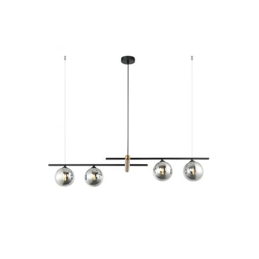 PENDENTE BAMBU METAL E VIDRO PRETO BRONZE E FUMÊ | BELLA ILUMINAÇÃO HL017LB PENDENTE BAMBU METAL E VIDRO PRETO BRONZE E FUMÊ | BELLA ILUMINAÇÃO HL017LB