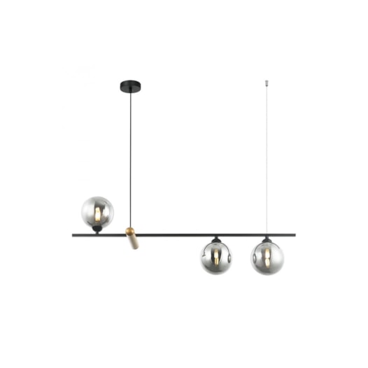 PENDENTE BAMBU METAL E VIDRO PRETO BRONZE E FUMÊ | BELLA ILUMINAÇÃO HL017SB PENDENTE BAMBU METAL E VIDRO PRETO BRONZE E FUMÊ | BELLA ILUMINAÇÃO HL017SB