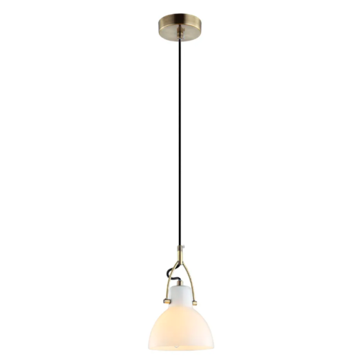 PENDENTE BAR 1XG9 BIVOLT 14X22CM METAL E VIDRO BRANCO E COBRE | BELLA ILUMINAÇÃO OP057B