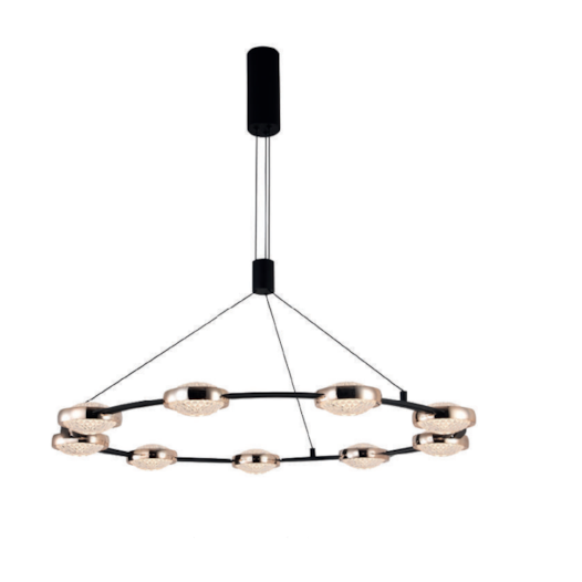 PENDENTE BEEP METAL E PVC DOURADO E TRANSPARENTE 66W 3000K 4200LM | BELLA ILUMINAÇÃO KW010LB