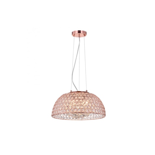 PENDENTE BELLS REDONDO Ø40X16,5CM METAL E CRISTAL COBRE E TRANSPARENTE | BELLA ILUMINAÇÃO PD009S PENDENTE BELLS REDONDO Ø40X16,5CM METAL E CRISTAL COBRE E TRANSPARENTE | BELLA ILUMINAÇÃO PD009S